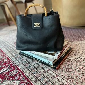 Gently used black Sam Edelman purse with bamboo h handle